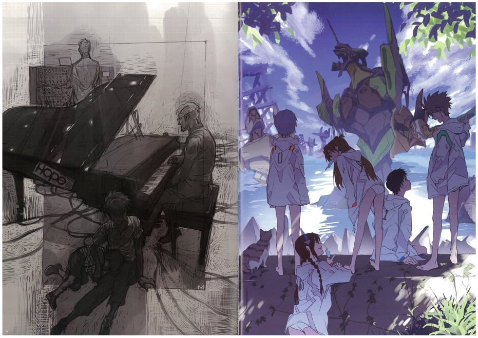 จาก eva extra ex manga ยืนยันว่าชินจิเคยเห็นเกนโดเล่นเปียโน